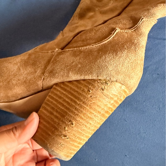 Steve Madden Lasso Suede Western Over-the-Knee Boots in Tan Size 8 - Picture 8 of 10